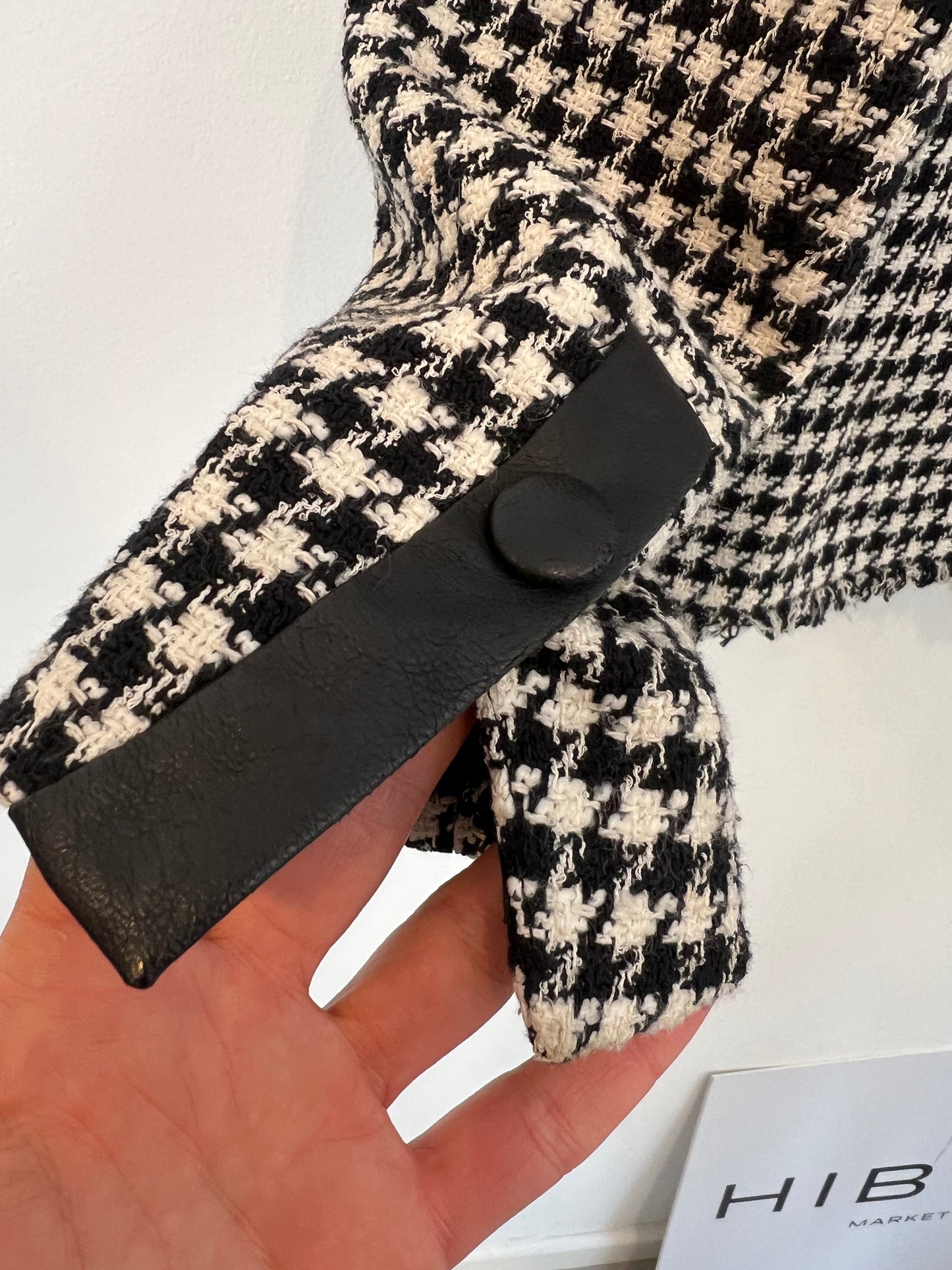 CLAUDIE PIERLOT. Chaqueta tweed pata de gallo. T 38