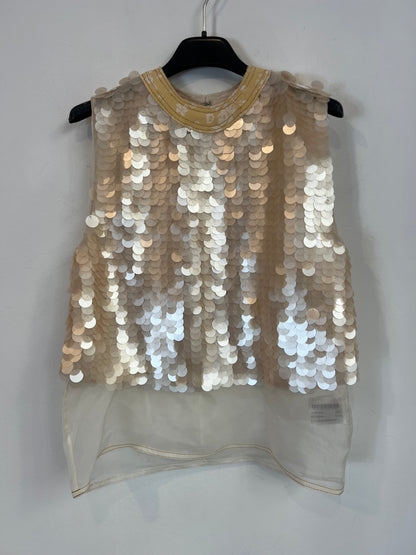 ZARA. Top tul y lentejuelas. T S