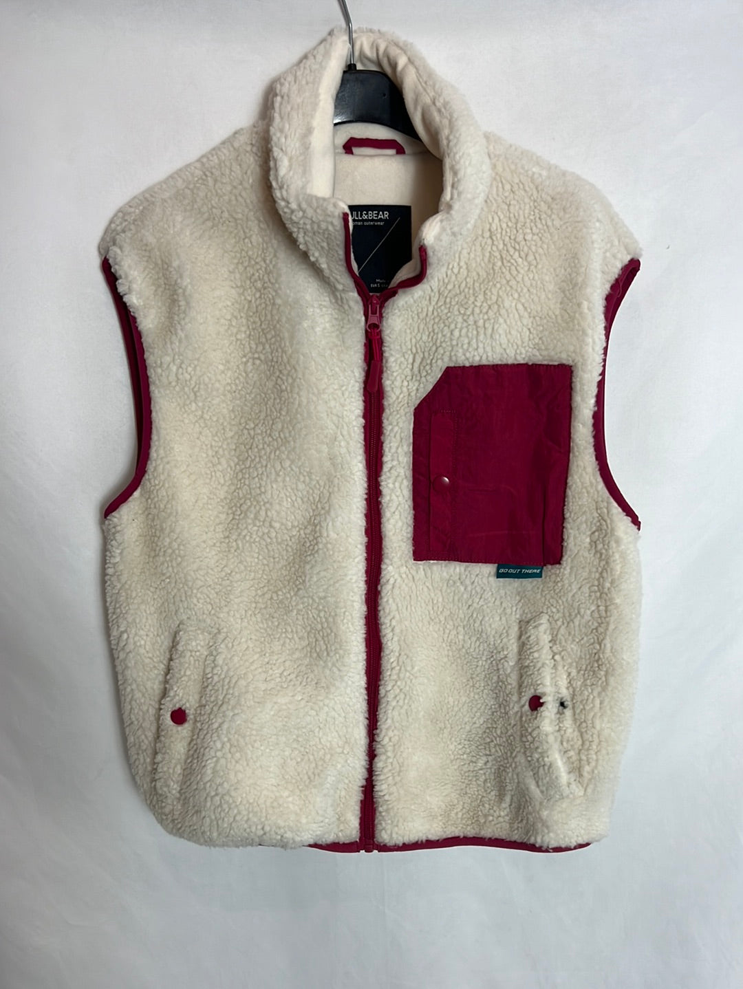 PULL&BEAR . Chaleco polar bicolor. T S