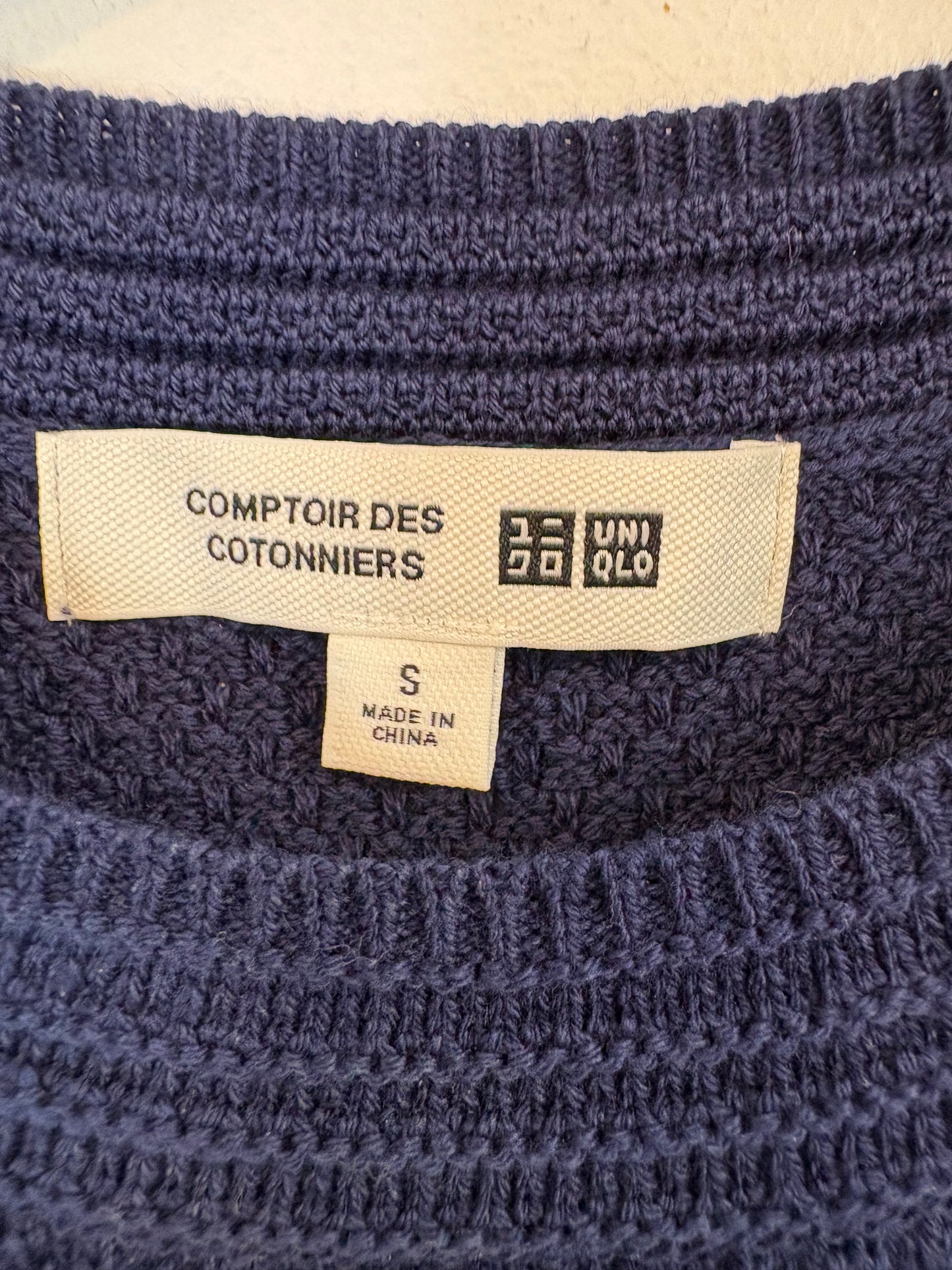 COMPTOIR DES COTONNIERS. Top algodón azul marino. T S