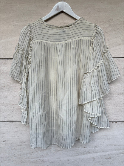 SEE U SOON. Striped airy blouse. T.S.