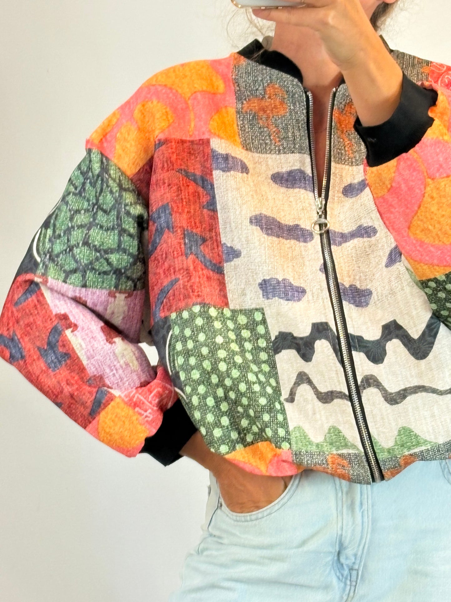 ZARA. Jacket with mottled gray wool. TS