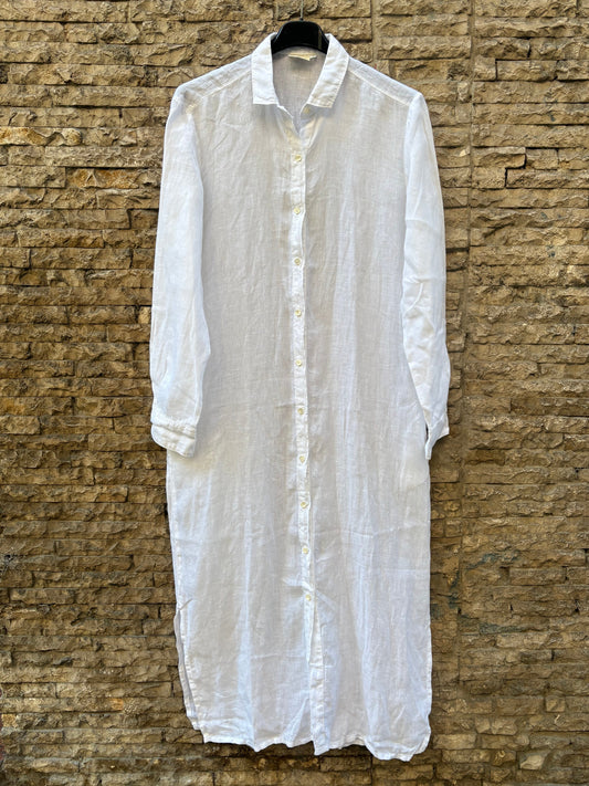 HARTFORD. Vestido lino camisero blanco