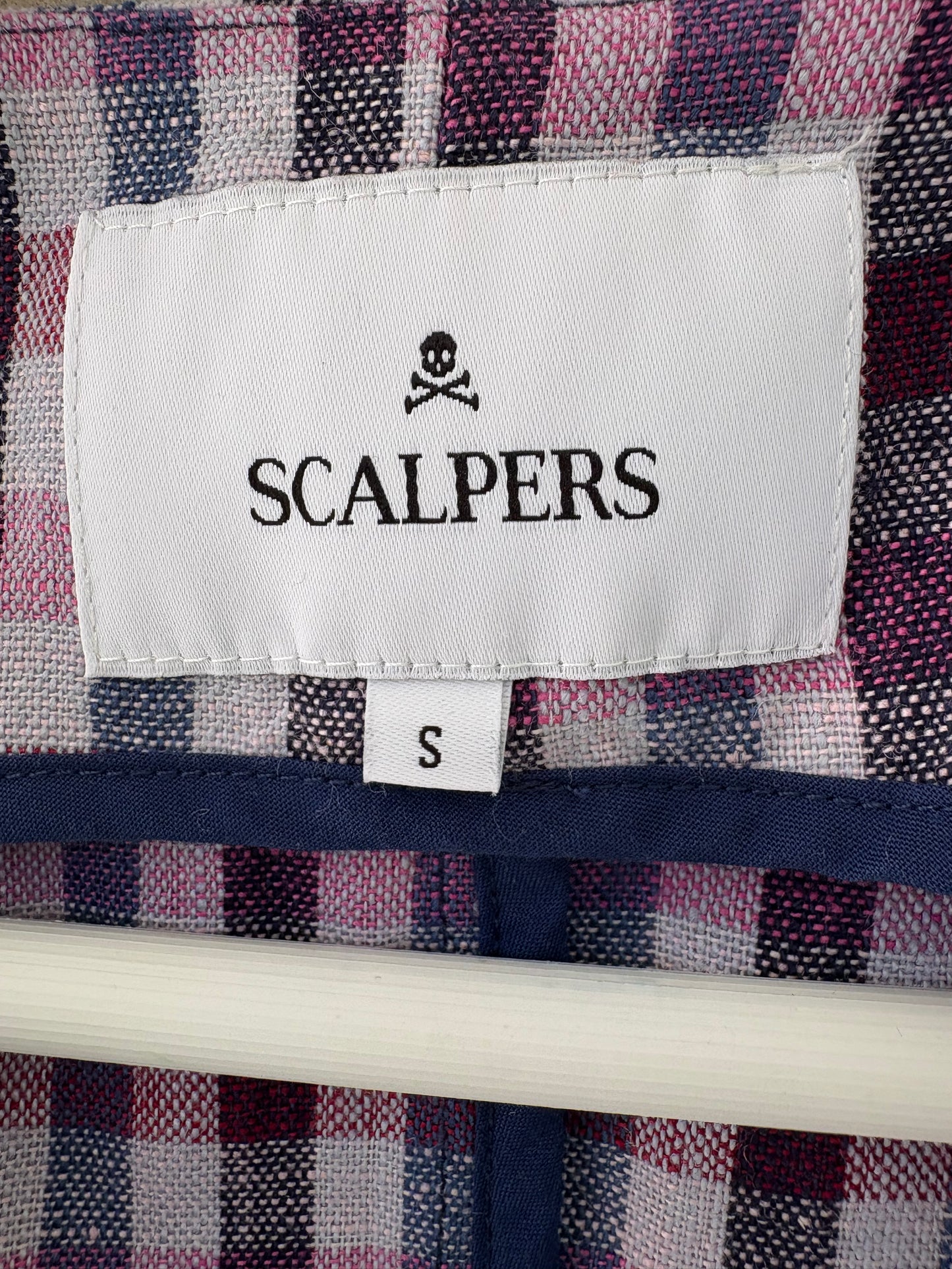 SCALPERS. chaleco cuadros lino  T.s