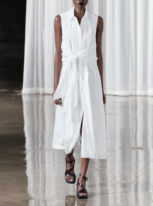 ZARA. Vestido largo  abotonado detalle espalda
