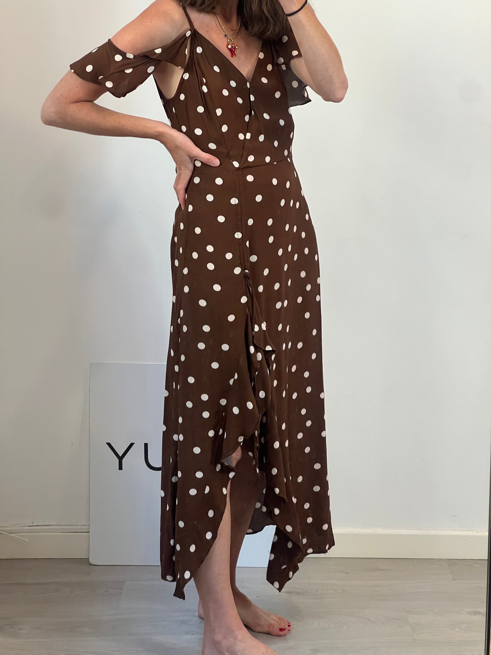 Vestido marrón lunares – Hibuy market