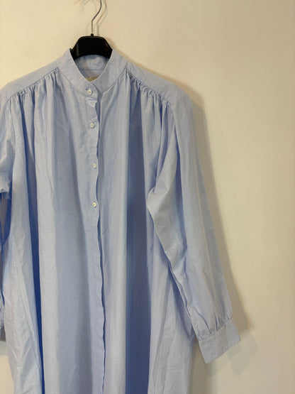 DATURA. Vestido largo azul camsiero