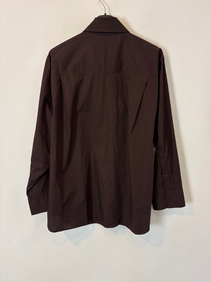 ZARA. Blusa marrón volumen lazada