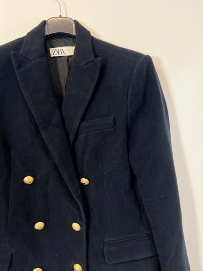 ZARA. Blazer azul terciopelo T.s