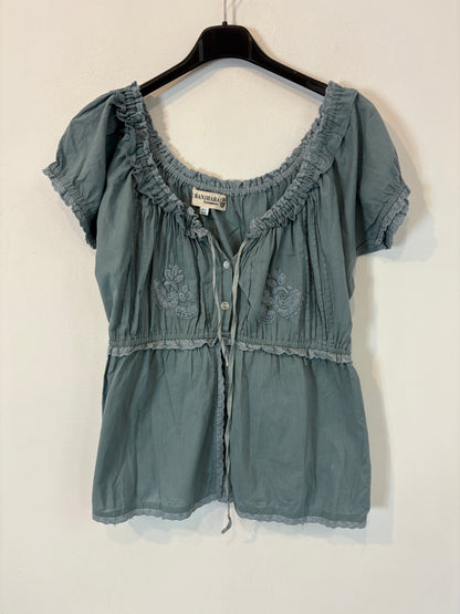 BANJHARA FORMENTERA. Top azul bordado  TU(S)