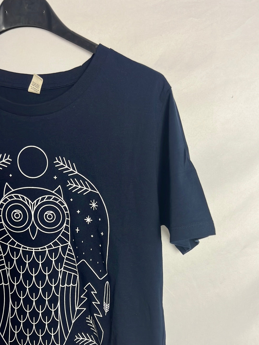 WITUKA. Camiseta algodón azul búho. T S