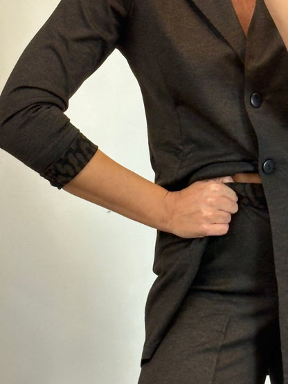 ERRE. Chaqueta marrón espiga  3/4