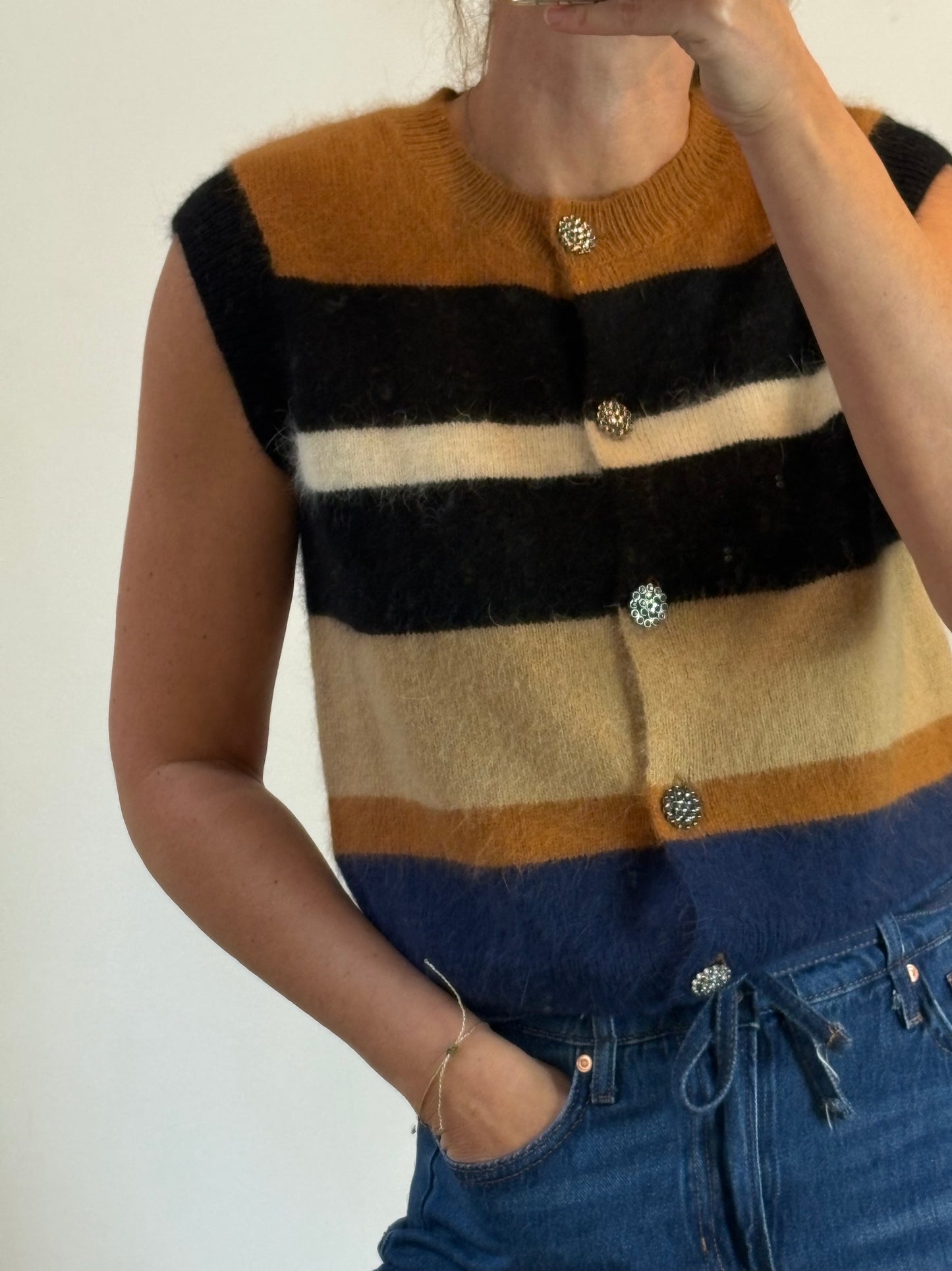 SOPHIE AND LUCIE. Chaleco rayas angora