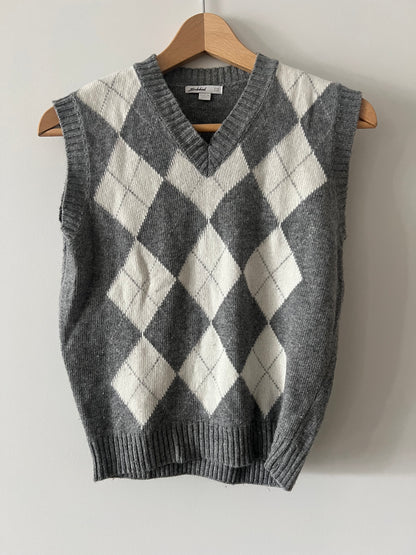 SUBDUED. Chaleco gris rombos