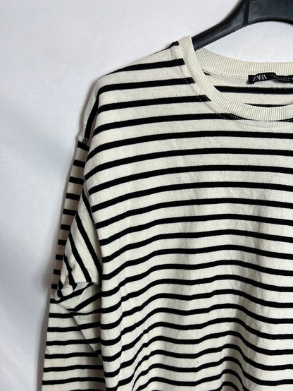 ZARA. Sudadera rayas azules. T S