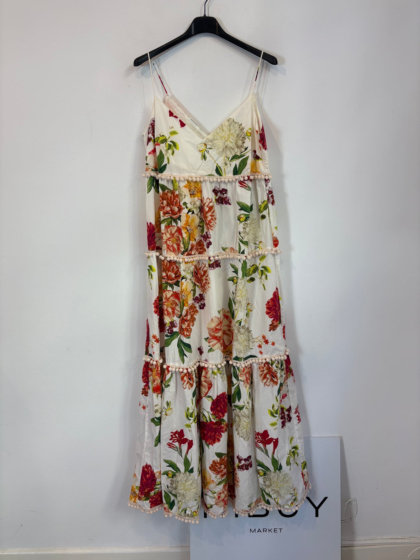 UTERQÜE. Vestido largo flores. T S