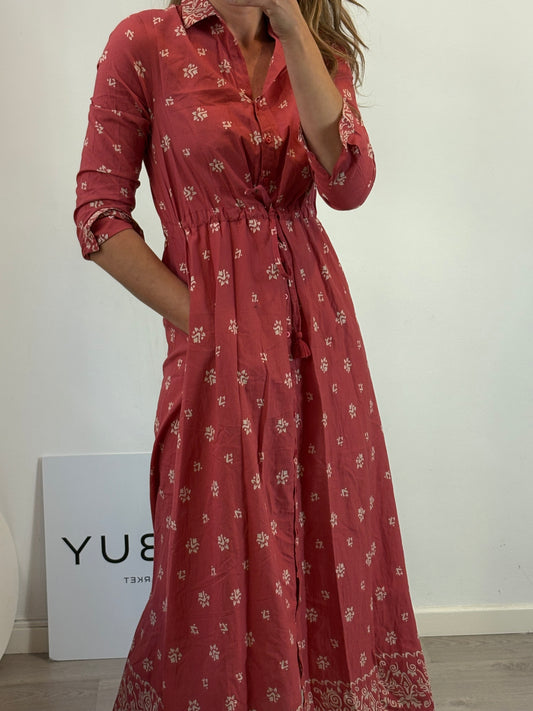 MAISON HOTEL. Vestido largo camisero estampado