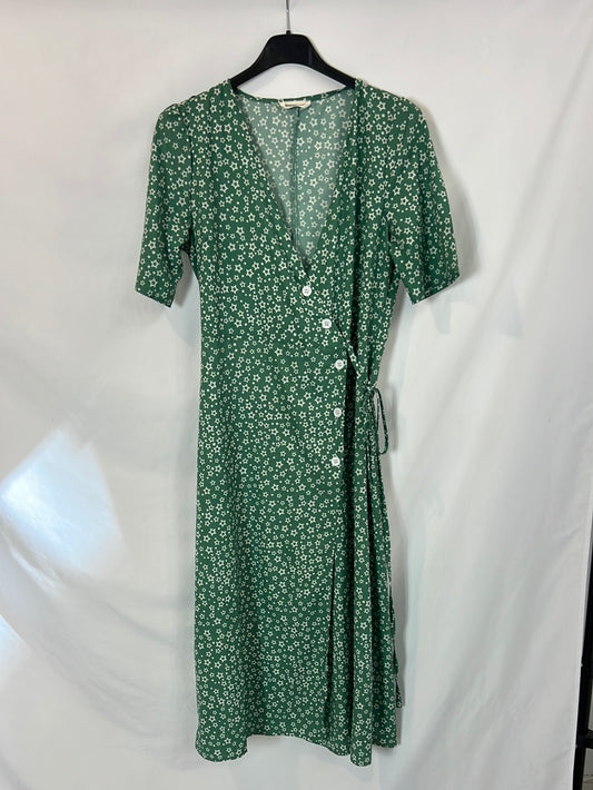 TDDPSSHDP. Vestido midi verde estrellas. T M