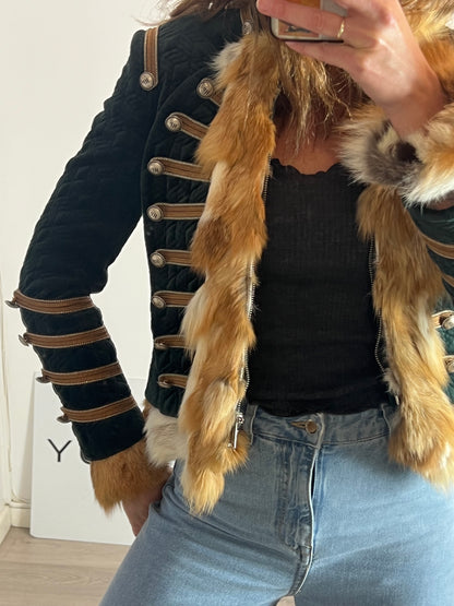 HIGHLY PREPPY. Chaqueta verde pelo extraíble. T S