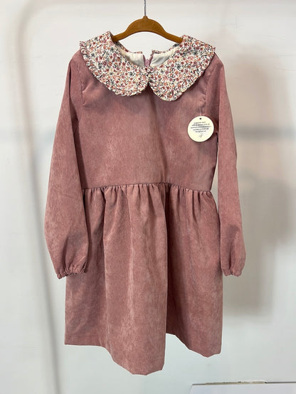LOLA PALACIOS. Pink textured dress for girls. Size 8 years.