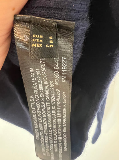 MASSIMO DUTTI. Jersey azul canalé mezcla . T S