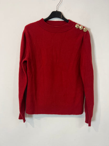 CLAUDIE PIERLOT. Jersey rojo detalle botones. T 1 (S)