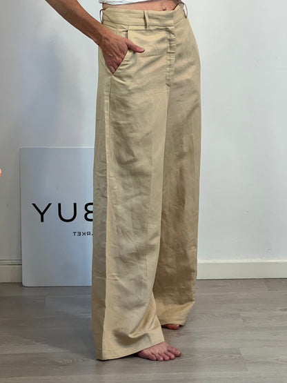 ZUBI. Pantalón fluido beige T.38