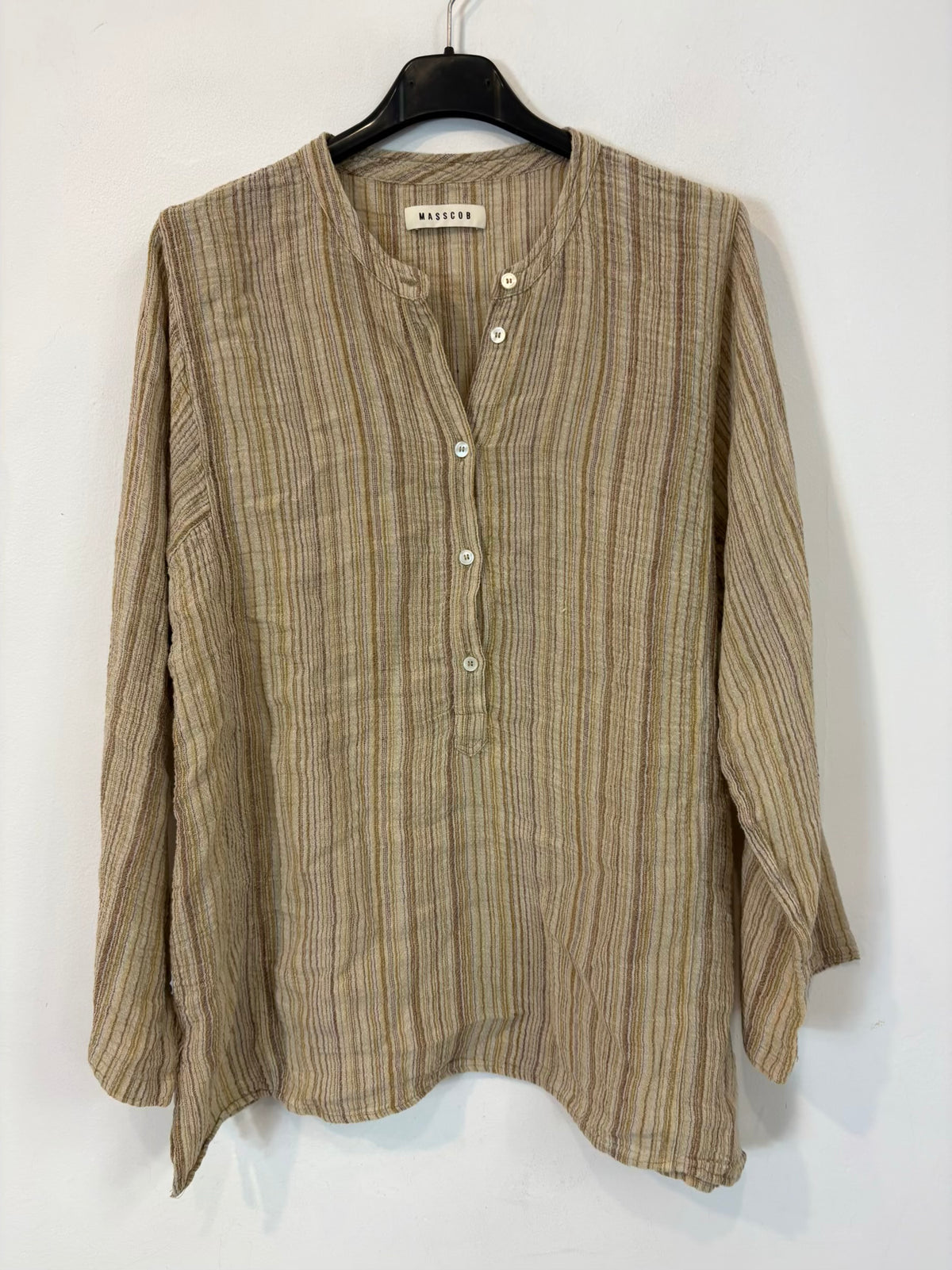 MASSCOB. Blusa fluida rayas mezcla