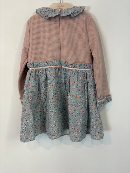 DEL SUR. Double-textured dress in pastel tones. Size 5 years.
