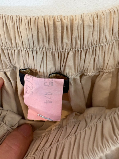 MASSIMO DUTTI. Falda larga beige bolsillos