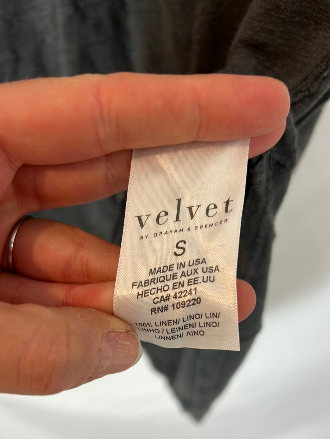 VELVET. Camiseta gris lino. T S