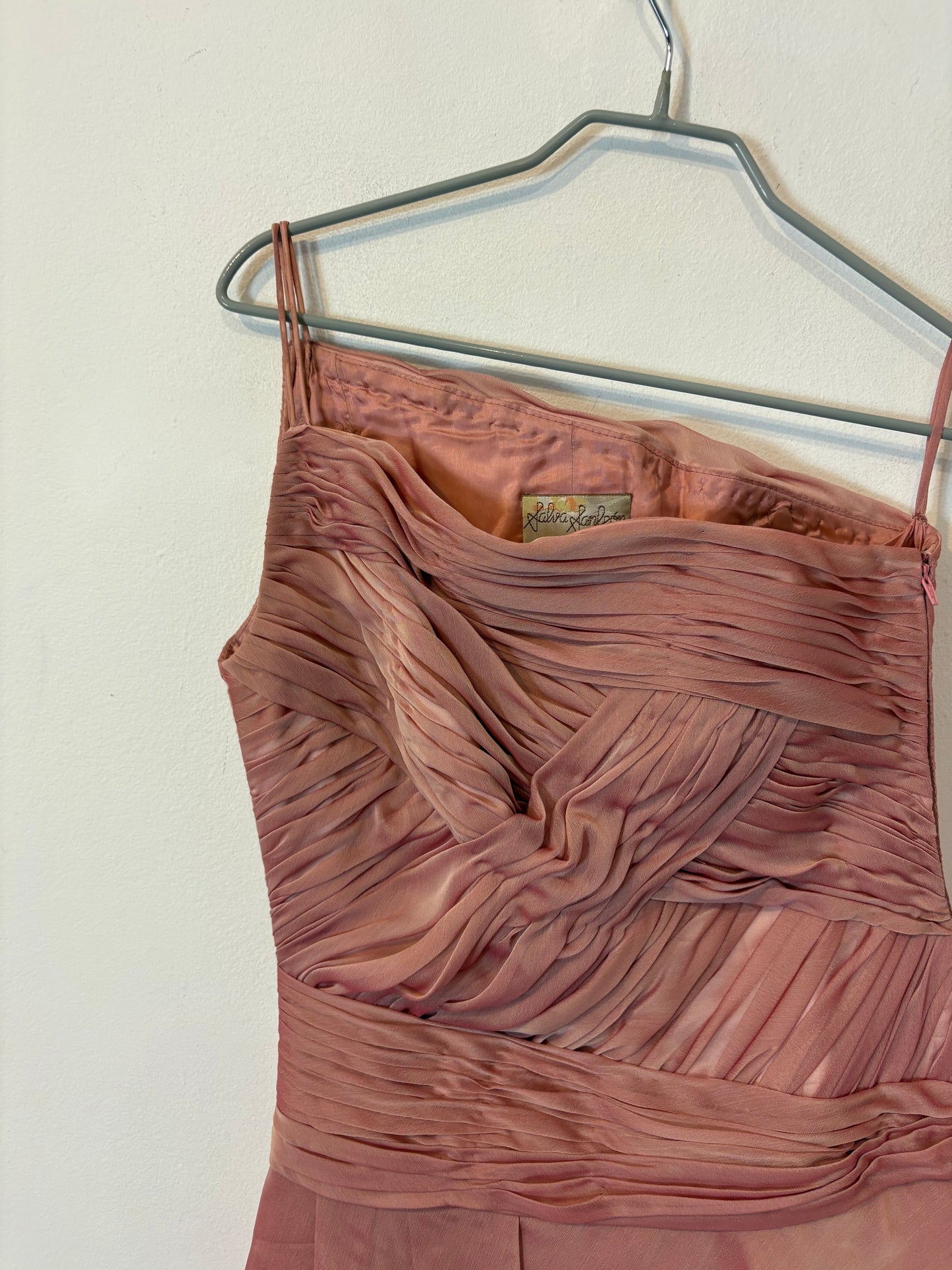 Vestido rosa empolvado vintage