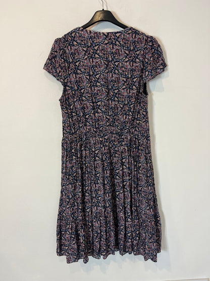 CAROLL. Vestido estampado hilos brillo. T 40 (S/M)