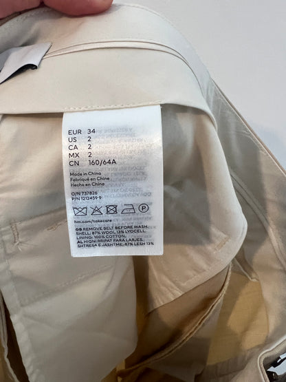 H&amp;M x Rockh. Flowy beige trousers with slits. Size 34