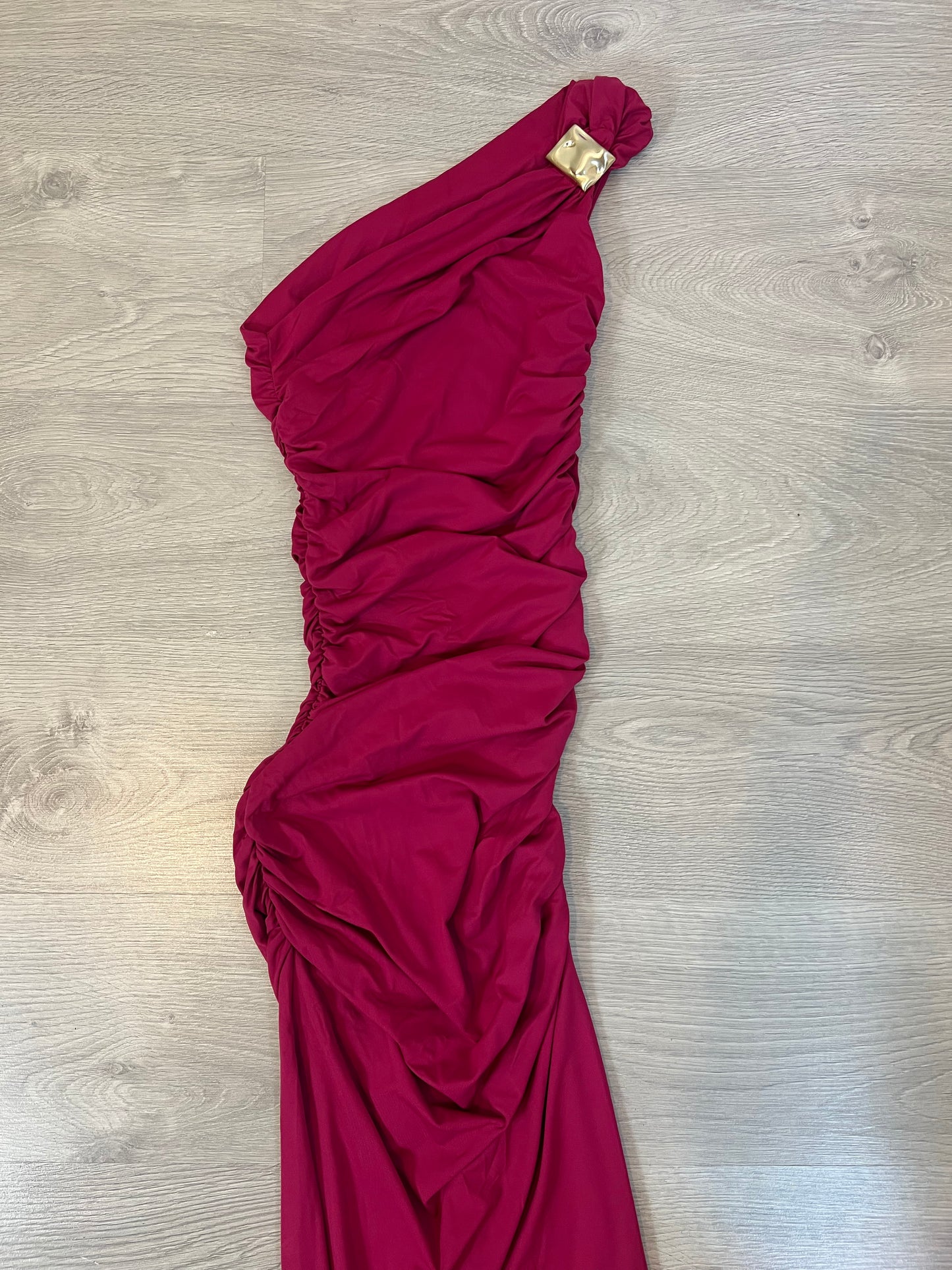 ZARA. Vestido rosa fruncido T.s