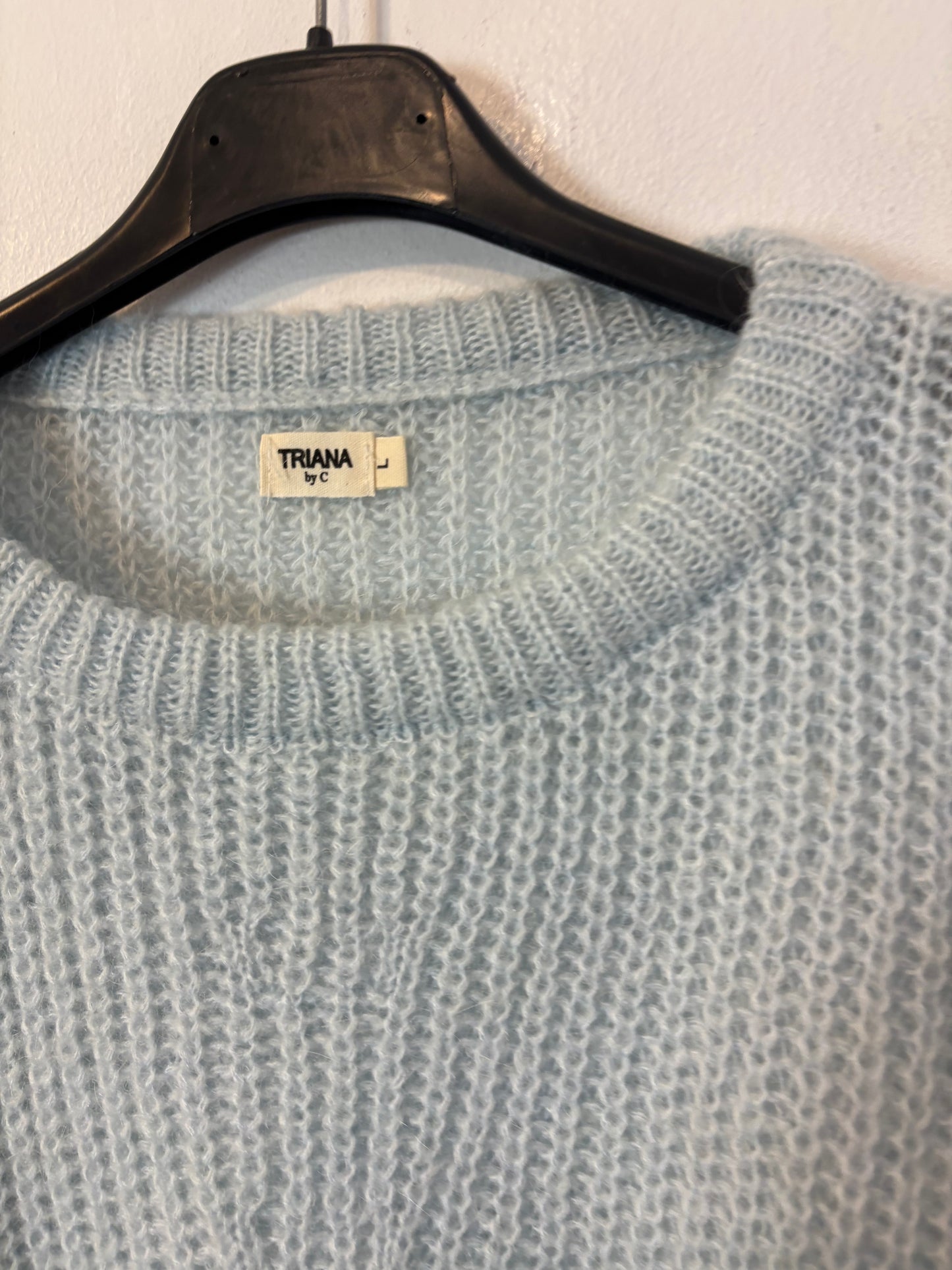 TRIANA BY C. Jersey azul claro cuello redondo