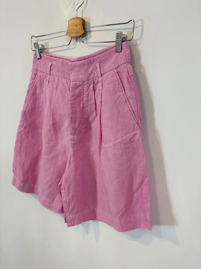 ZARA STUDIO. Bermuda lino rosa