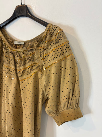 LOEWE. Leather top with neckline detail. Size 36