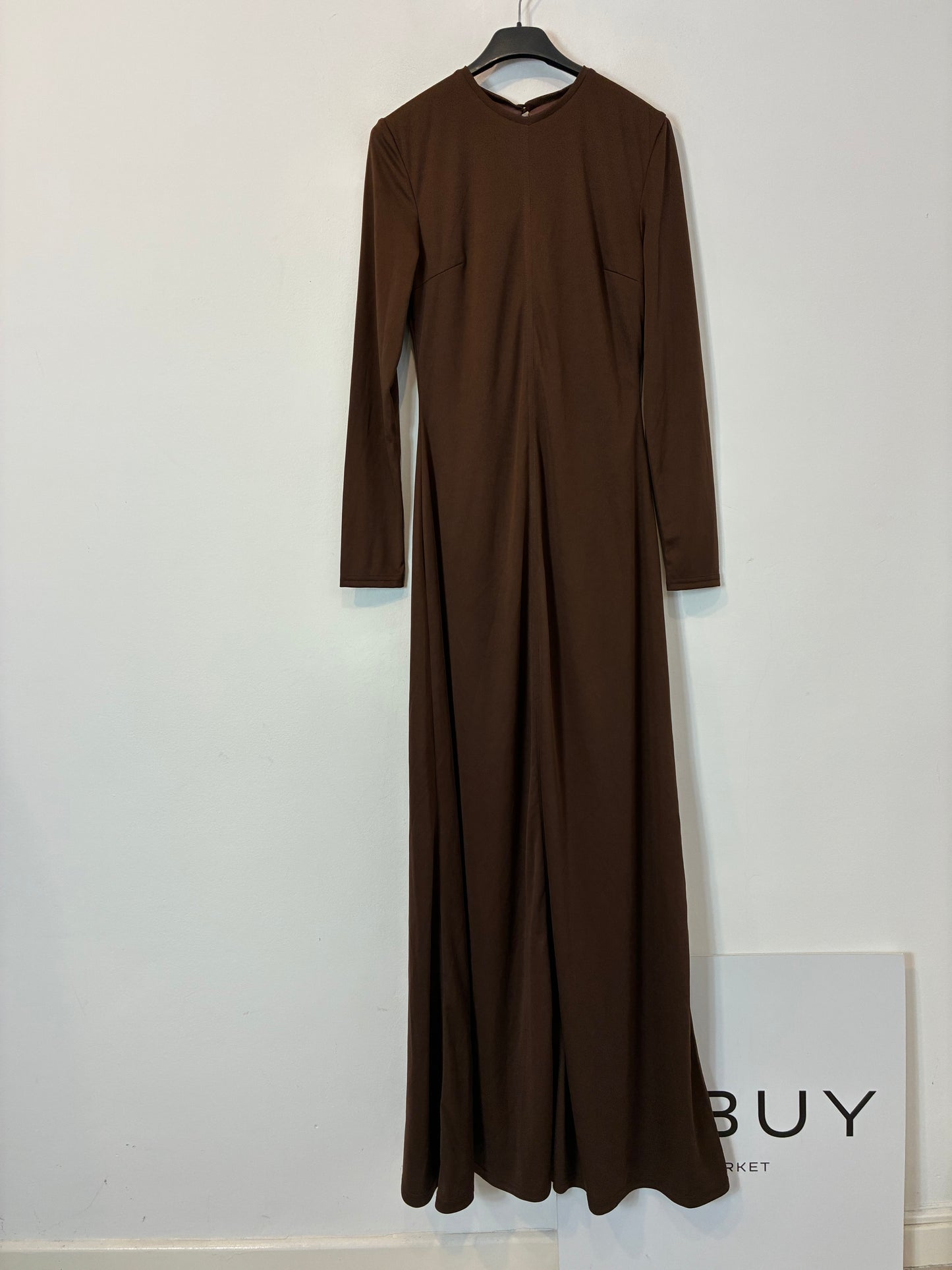 ZOTTIER. Vestido largo marrón semi elástico