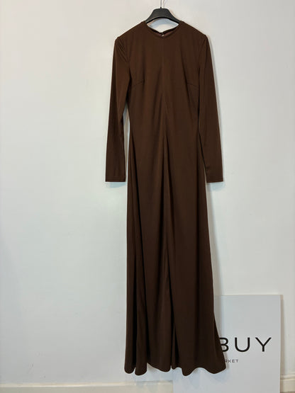 ZOTTIER. Vestido largo marrón semi elástico