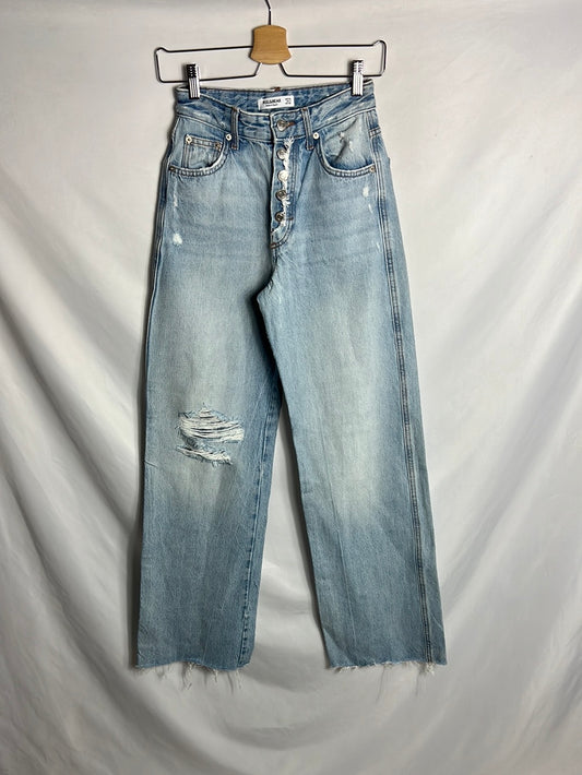 PULL&BEAR. Pantalón ancho recto T.34