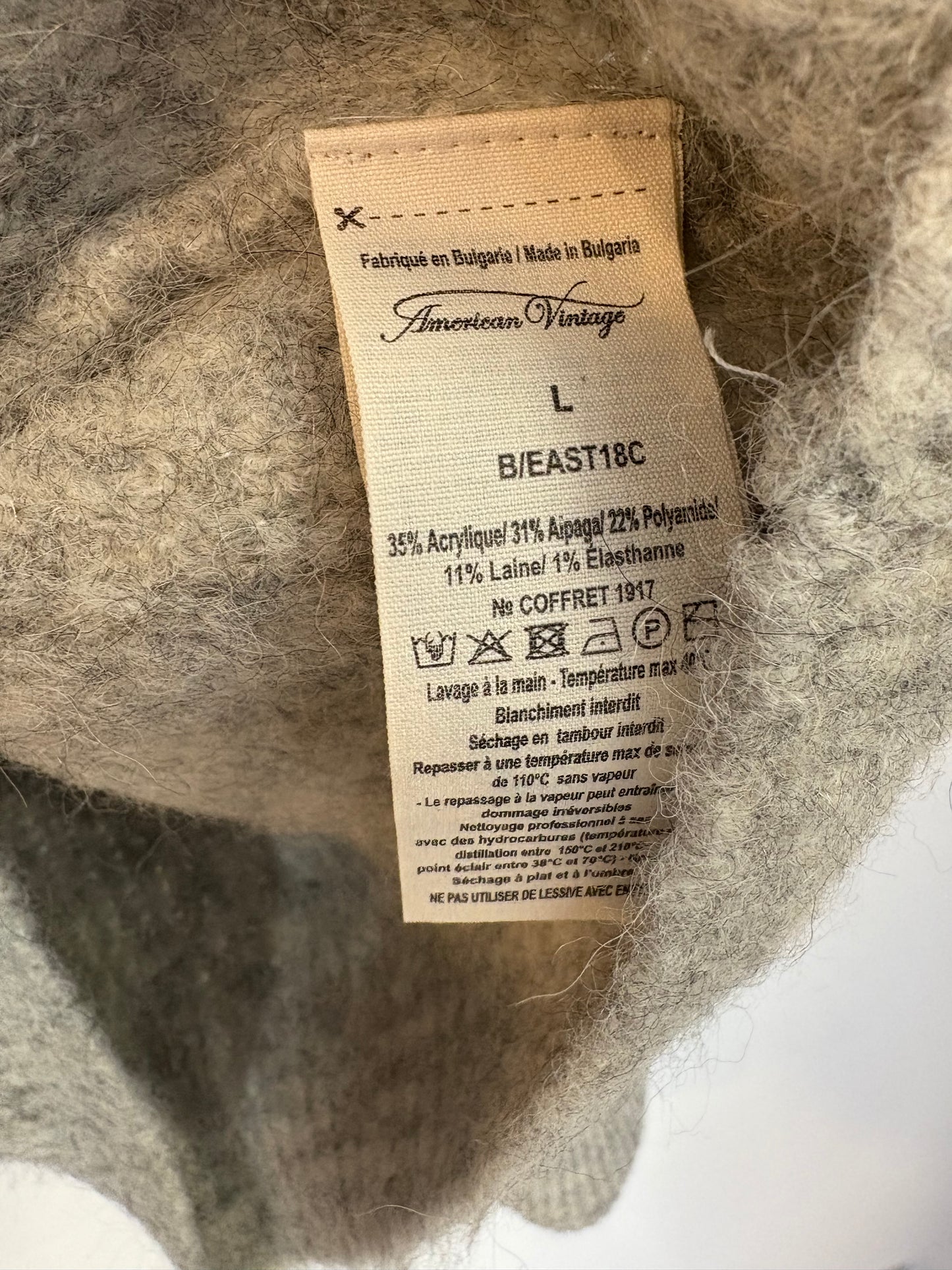 AMERICAN VINTAGE. Jersey gris con lana