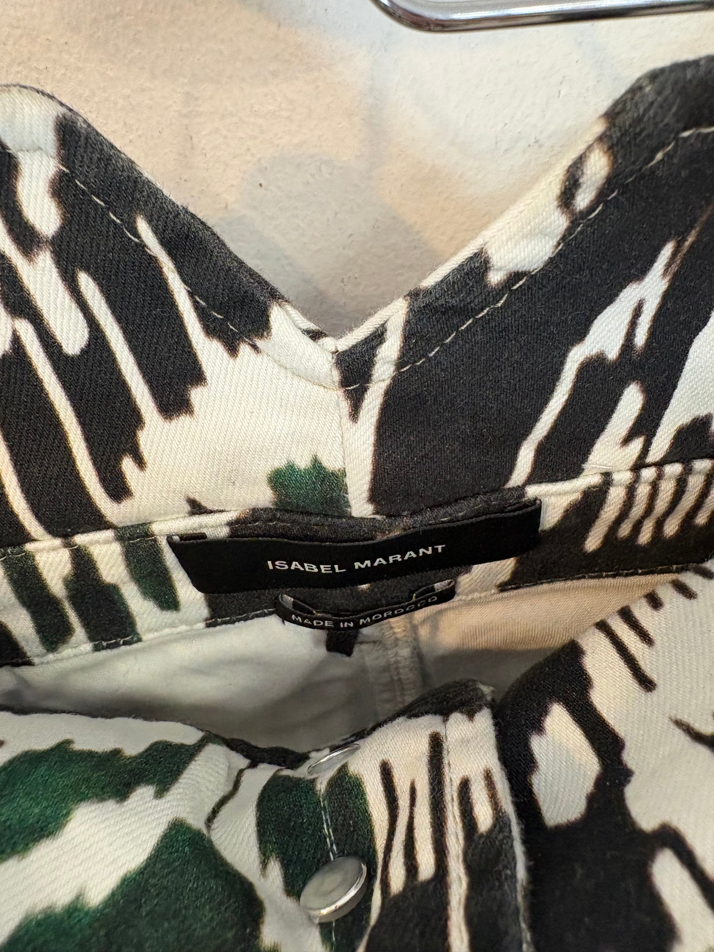 ISABEL MARANT. Denim estampado cintura alta