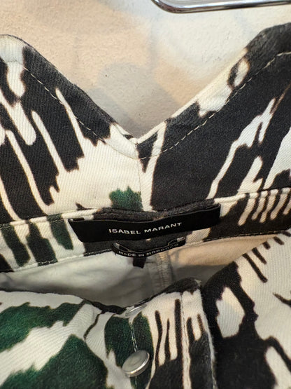 ISABEL MARANT. Denim estampado cintura alta