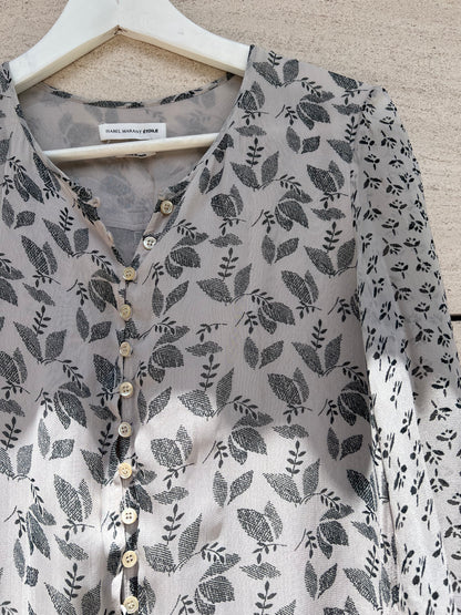 ISABEL MARANT. Mono gris flores T.38