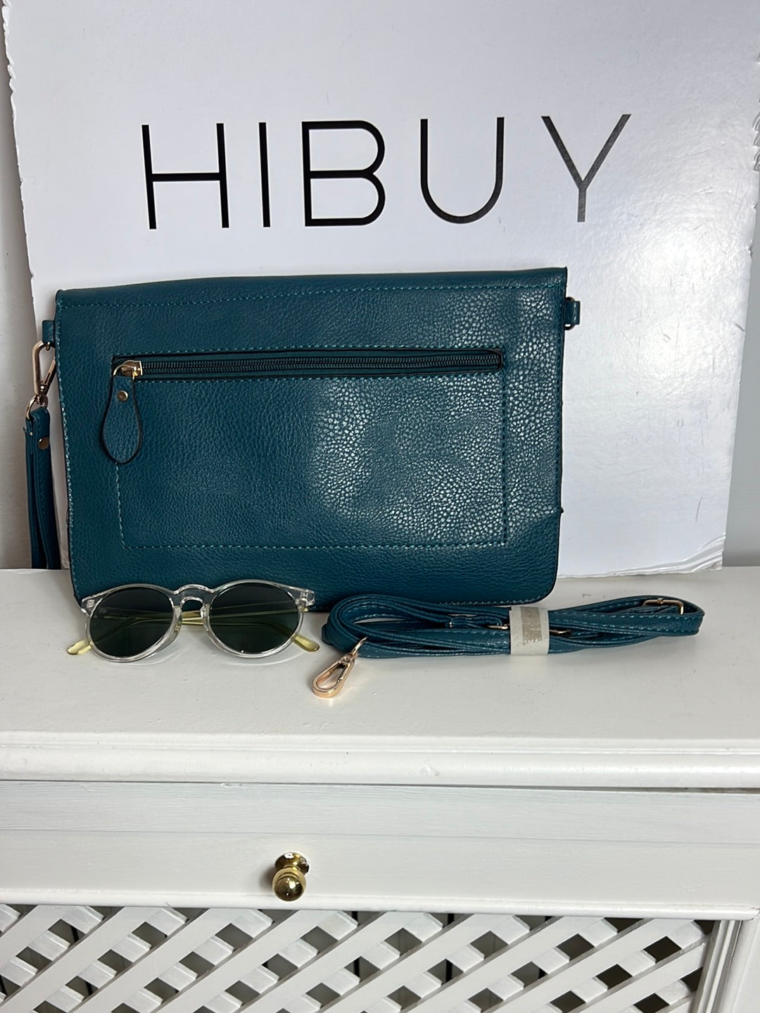 OTRAS. Bolso/cartera azul efecto piel