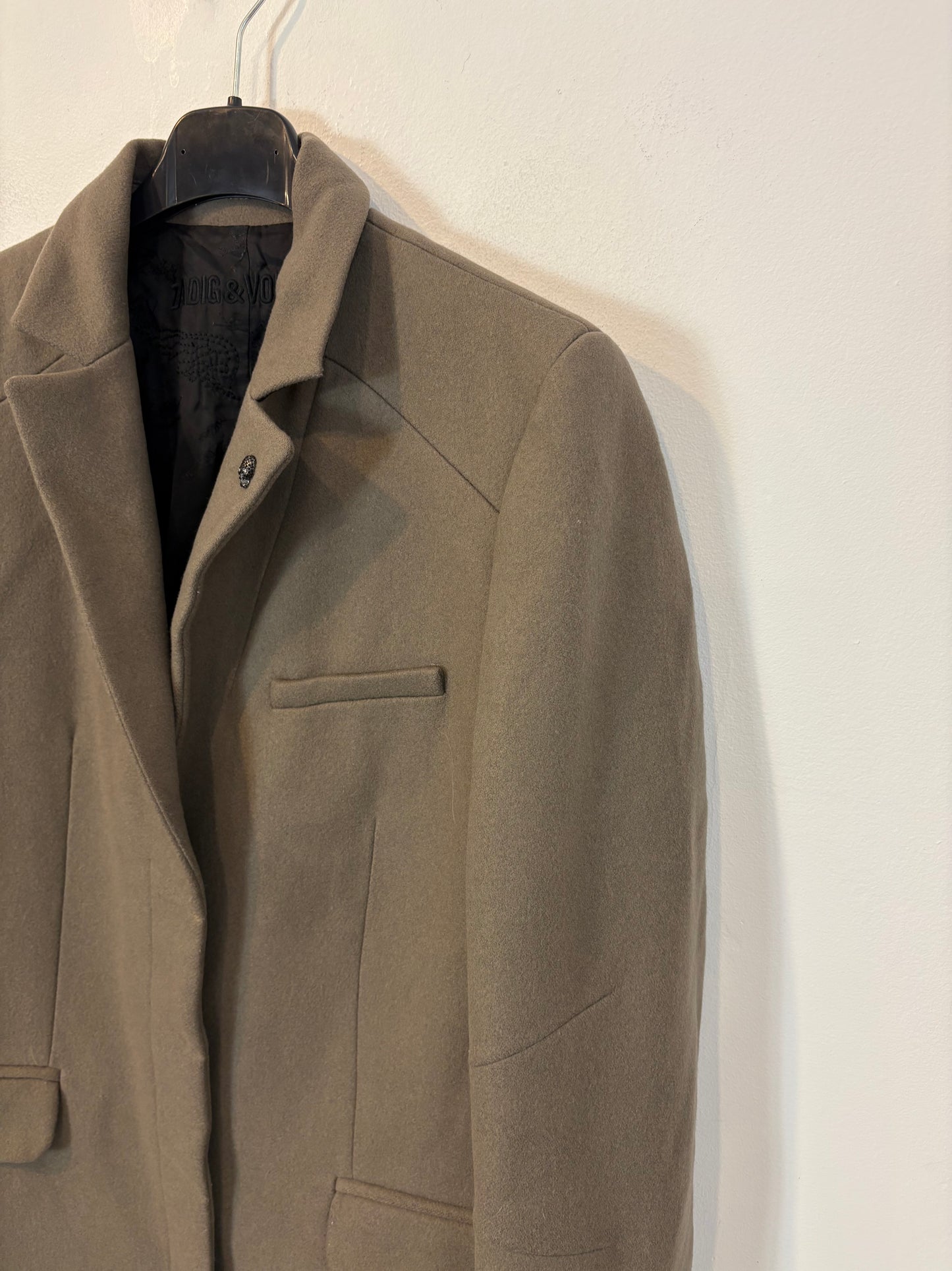 ZADIG & VOLTAIRE. Abrigo verde lana y cashmere