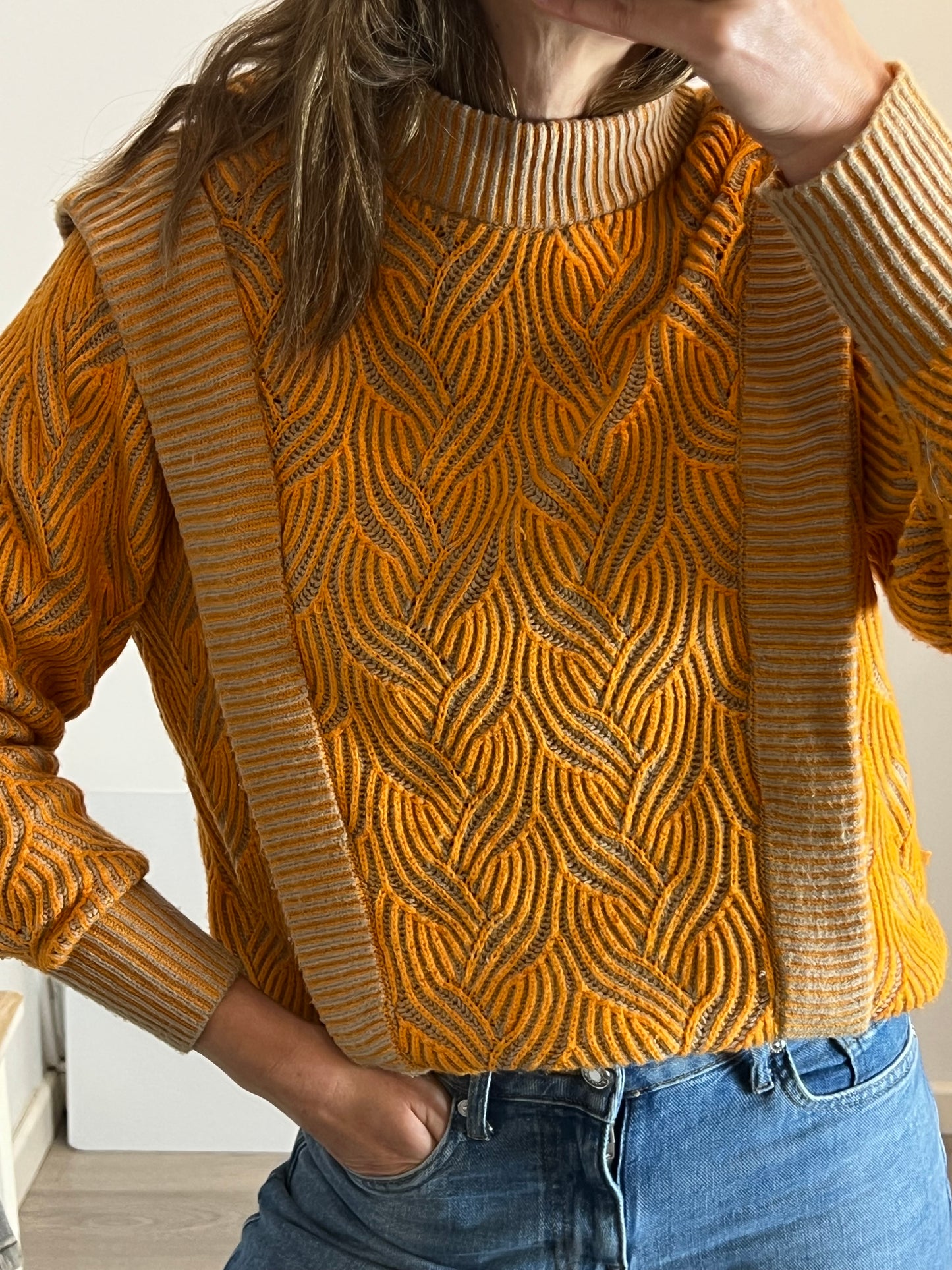 DESIRES. Jersey dibujos en tonos mandarina. T L