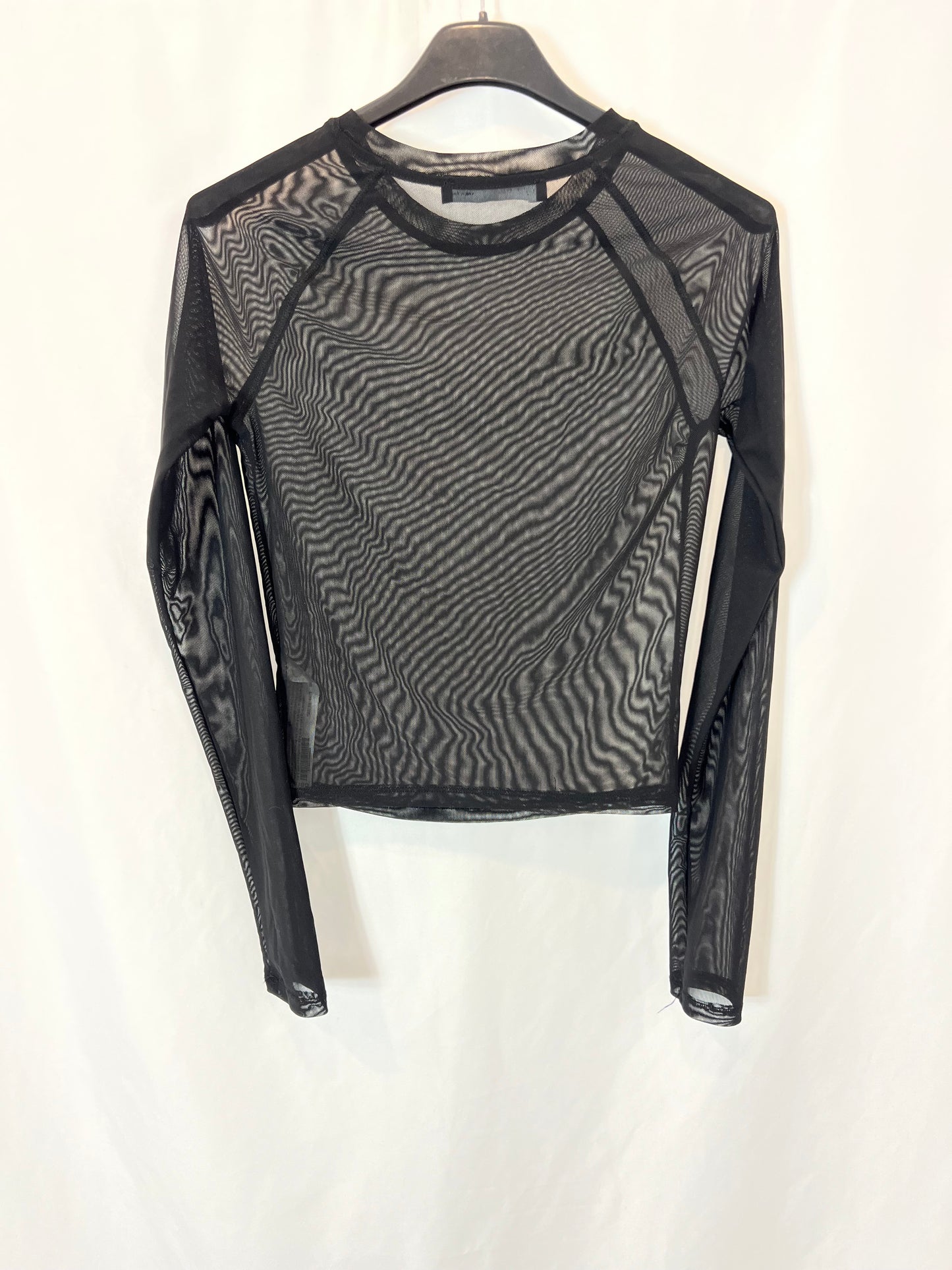 BERSHKA. Black mesh Ts top