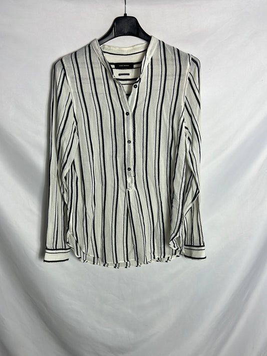 ISABEL MARANT. Black striped blouse. Size 36